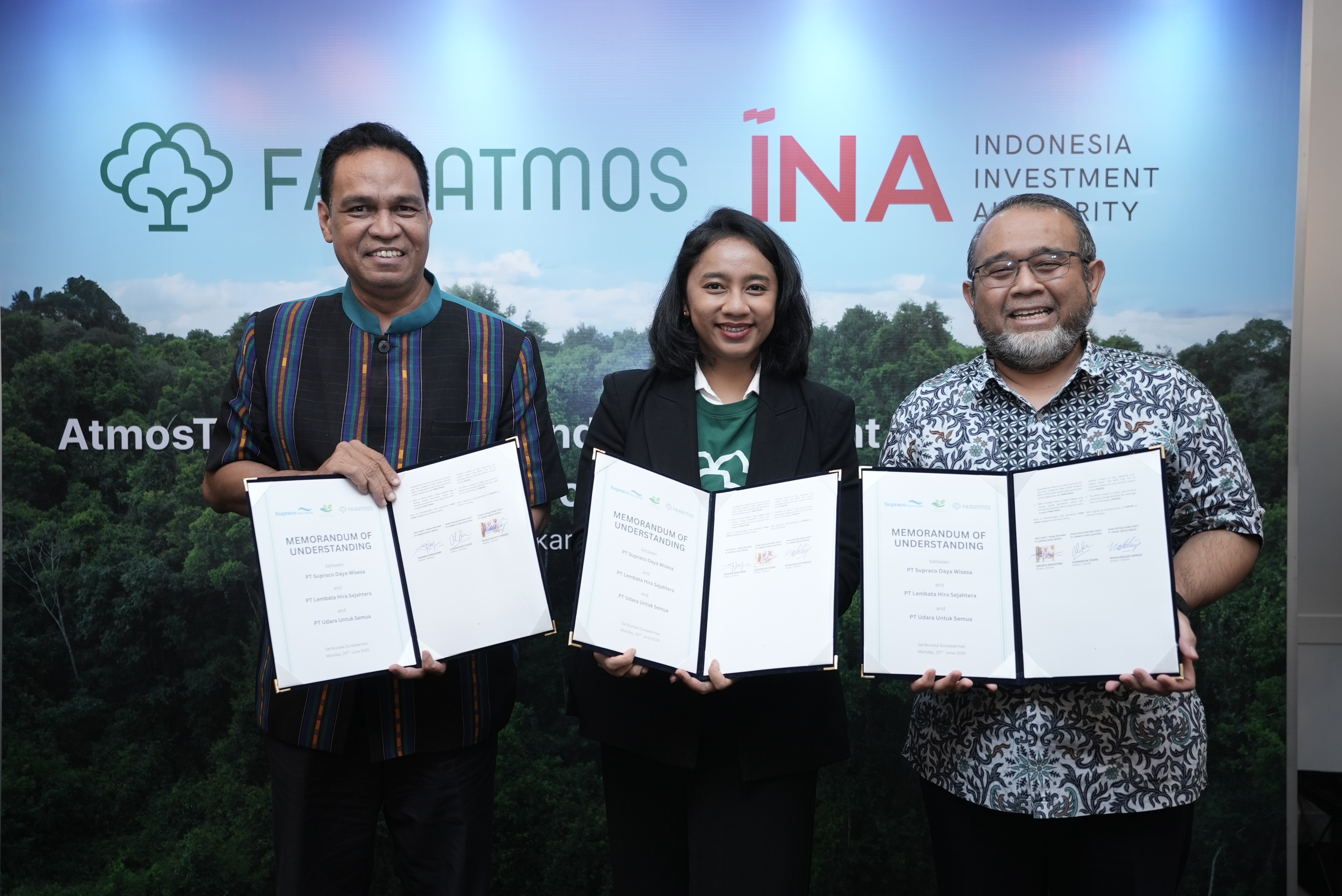 Fairatmos Secures MoU with PT Supraco Daya Wisesa & PT Lembata Hira Sejahtera to Tackle Climate Change